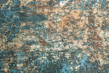 Blue old paint with scratches and damage. Background texture