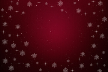 Abstract red christmas  background with snowflakes