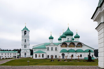 Svir, Russia, Leningrad region The Holy Trinity Alexander Svirsky male monastery in the village of Old Sloboda.