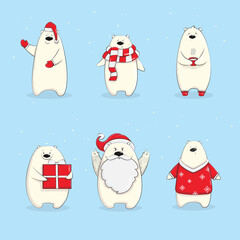 Christmas children's illustration cute bears winter collection