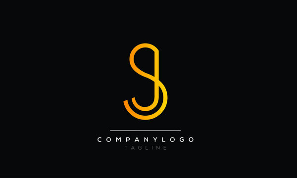 Abstract Letter Initial SJ JS Vector Logo Design Template