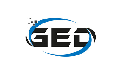 dots or points letter GED technology logo designs concept vector Template Element