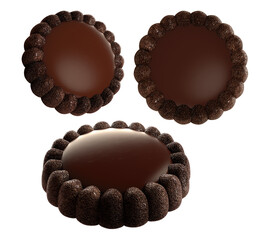 cookies, biscuits, dessert pastry isolated on white background. 3d illustration
