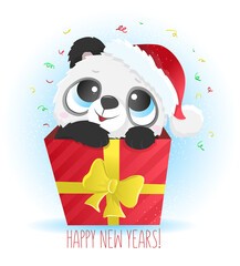 character christmas panda cute card gift winter