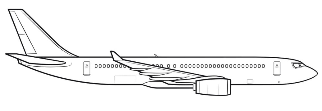 Vector stock illustration of commercial airplane