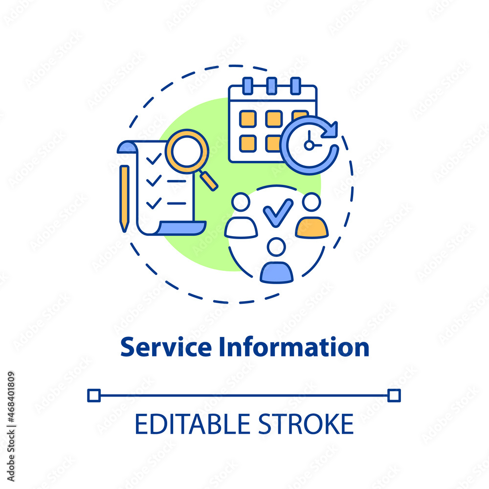 Poster service information concept icon. monitoring production of goods. operations management abstract ide