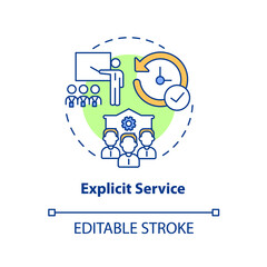 Explicit service concept icon. Observable features of product. Facilitating goods. Operations management abstract idea thin line illustration. Vector isolated outline color drawing. Editable stroke