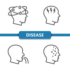 Disease, Sickness, Mental Health Icons