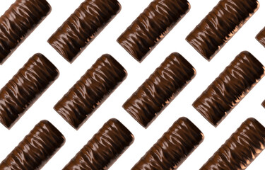 Delicious Snack Chocolate coated bar. Isolated on bacground. 3d illustration.