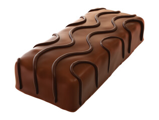 Delicious Snack Chocolate coated bar. Isolated on bacground. 3d illustration.