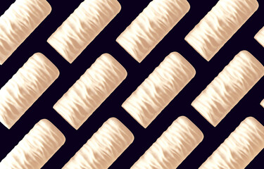 White chocolate coated bar. 3d illustration. Isolated on background.