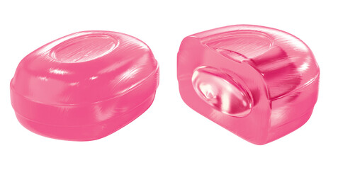 Hard candies with filling. 3d illustration. Isolated background.