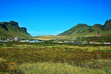 Fototapeta na wymiar Iceland-view of Vík, the southernmost village in Iceland