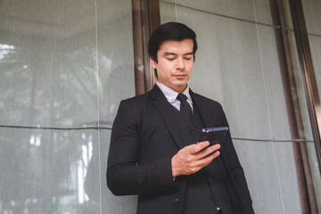 portrait man smart business person lifestyle, professional executive businessman in suit at office