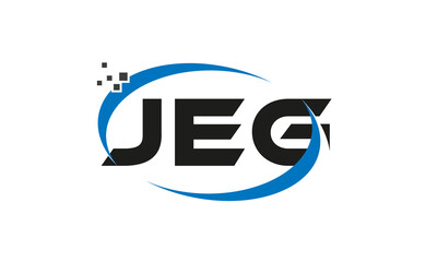 dots or points letter JEG technology logo designs concept vector Template Element