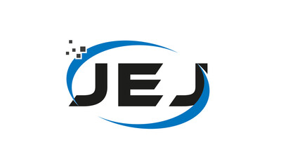 dots or points letter JEJ technology logo designs concept vector Template Element