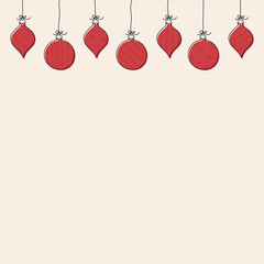 Background with Christmas balls. Xmas design. Vector