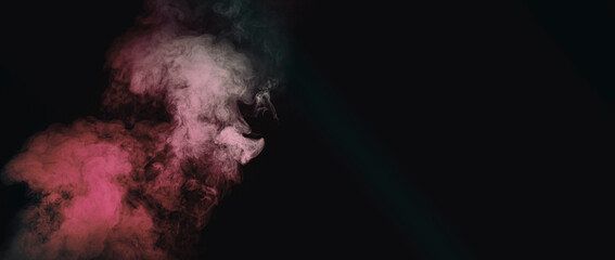 Beautiful smoke in the dark room