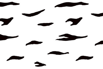 ゆるい手描きのトラ柄 - 寅年の素材に使えるかわいい背景 - 白と黒