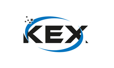 dots or points letter KEX technology logo designs concept vector Template Element