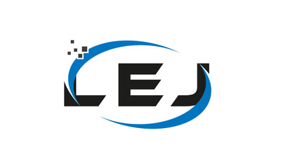dots or points letter LEJ technology logo designs concept vector Template Element