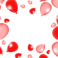 Red gradient blurred balloons different sizes on white background  with copy space in the centre. Black friday sales and social poster concept