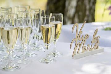 Vive les mariés coupe champagne