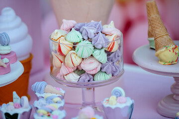 birthday party concept and cakes