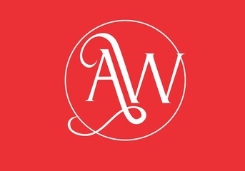 AW initial letter in color