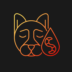 Roundworms gradient vector icon for dark theme. Nematodes. Intestinal pet parasites. Stomach parasitic infections. Thin line color symbol. Modern style pictogram. Vector isolated outline drawing