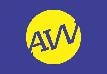 AW initial letter in color