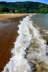 Wild sea waves on Karwar beach of Karnataka, India.
