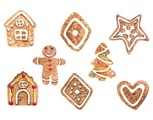 christmas gingerbread watercolor