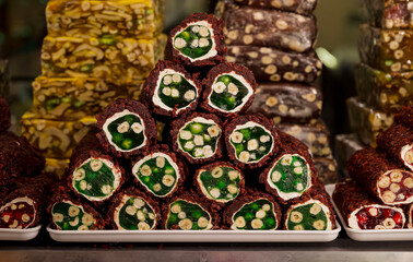 Turkish sweets close up