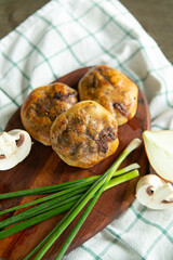 baked pies with mushrooms