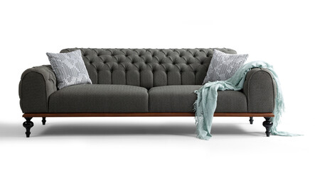 Modern comfortable furniture on white background . front view