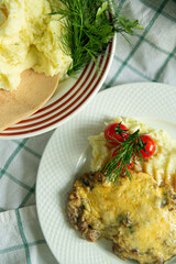 French pork with mashed potatoes