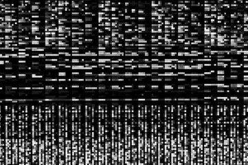 Pixel pattern of a digital glitch / Abstract black and white pixel pattern background of a digital glitch.