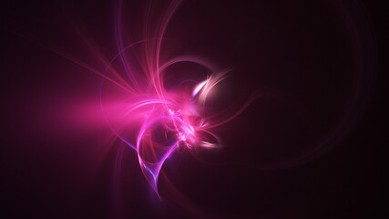 Abstract colorful pink fiery shapes. Fantasy light background. Digital fractal art. 3d rendering.