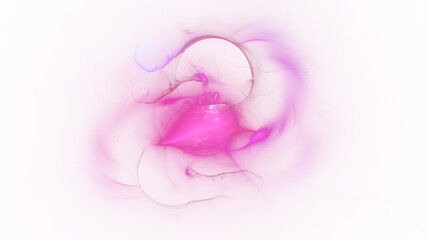 Abstract colorful pink fiery shapes. Fantasy light background. Digital fractal art. 3d rendering.