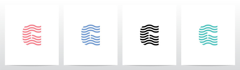 Wavy Lines Forming Letter Logo Design G