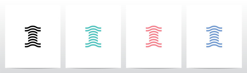 Wavy Lines Forming Letter Logo Design I