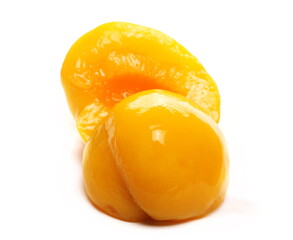 Peach compot, fruit kompot isolated on white background
