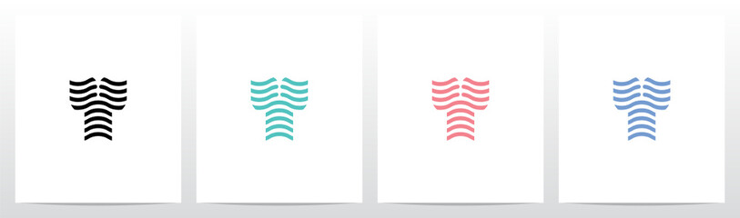 Wavy Lines Forming Letter Logo Design Y