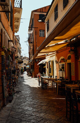 Fototapeta na wymiar Street scene, Corfu Town, Greece