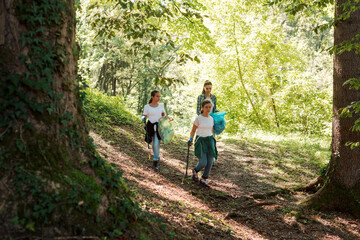 Young activists cleaning up a forest