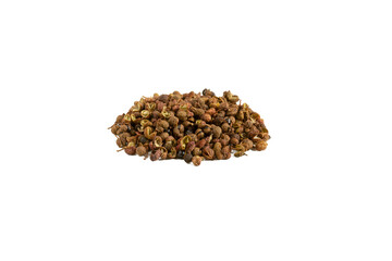 Sichuan pepper (Zanthoxylum bungeanum) heap on white background