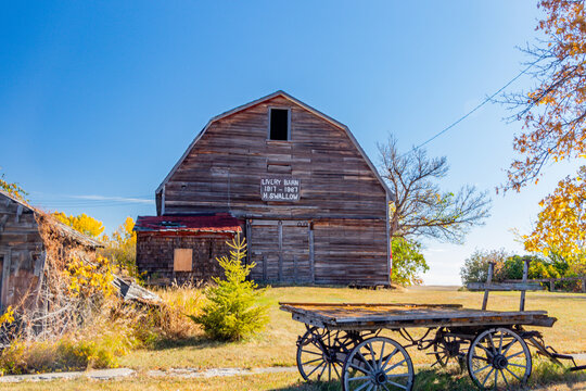 Livery Stable, Rowley Ghost Town. Rowley, Alberta, Canada