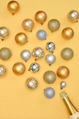 Splashing Champagne Wine From Bottle