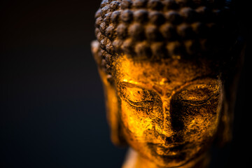 buddha statue in calm rest pose.Shakyamuni Buddha is a spiritual teacher, one of the three world...